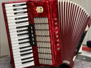 Granesso harmonika – vintage rød perlemor, sælges 