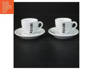 Espressokopper med underkopper fra Revir (str. Kopper. ø. 6,5 cm. tallerkener. ø. 12 cm)