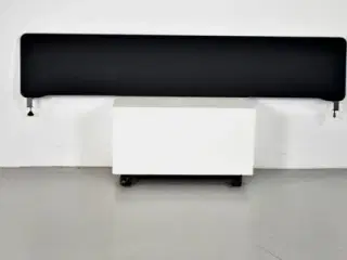 Lintex edge bordskærm i sort, inkl. 2 sorte beslag