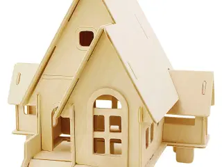 3D Konstruktionsfigur, Hus med kørerampe, str. 22,5x17,5x20,5, 1 stk.