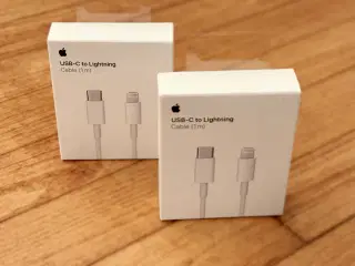 2stk uåbnet Apple USB-C til Lightning kabel 