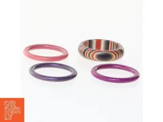 Sæt med akrylfingerringe (str. 47 mm)