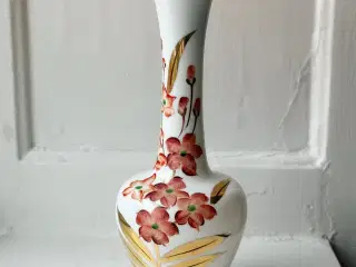 Opalineglas m blomster og guld
