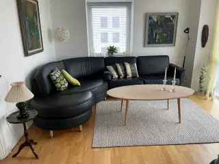 Sort lædersofa