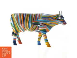 Farverig ko fra cowparade. Large. (str. 31 cm)
