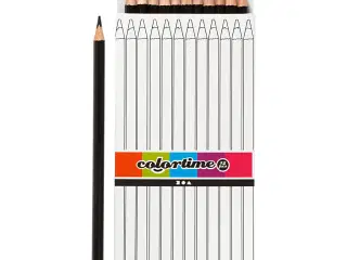 Colortime Farveblyanter, L: 17 cm, mine 3 mm, sort, 12stk./ 1 pk.