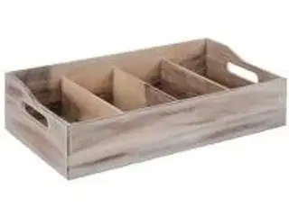 1 stk. Bestikkasse vintage hvid 4 rum
