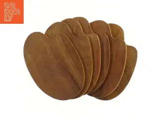 Sæt af 6 træbordskånere (str. 6 stk 18x12 cm)