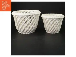 Urtepotteskjulere  i spansk keramik.  (str. Ø 15 og 18 cm længde 11,5 og 13,5 cm)