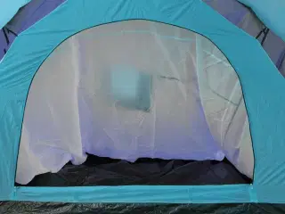 Campingtelt 9 personer stof mørkeblå og blå