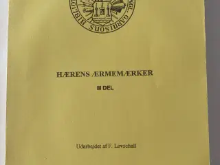 Bog. Hærens Ærmemærker af F. Løvschall.