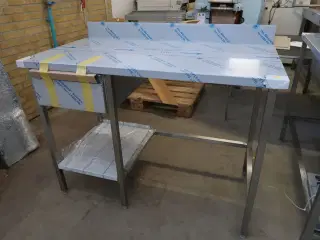 Rustfri stålbord m. skuffe 120x65xH90cm