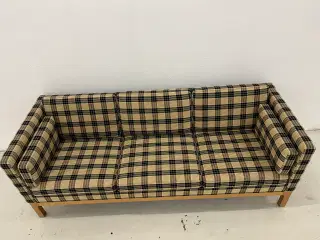 Børge Mogensen 3 Pers.Sofa i ternet stof, ben i Eg