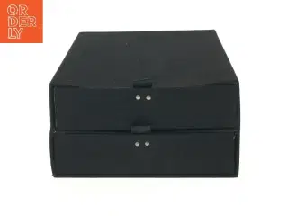 Sort opbevaringsboks med skuffer (str. 34x25 cm)