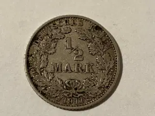 1/2 Mark 1911 Germany - Silver