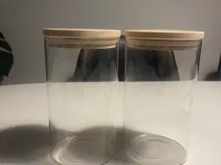 Opbevaringsglas med eg trælåg