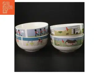 Porcelænsskåle med danske motiver fra Denmark (str. Ø 13x6 cm)