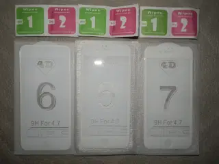Panserglas til iPhone 6, 7 og 8.