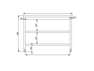 Professionel rustfri bord 2 hylder 
