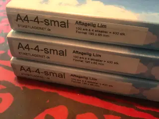 Etiketter / labels - A4-4-smal til printer 