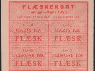 Danmark 1920 Rationering Flæskekort