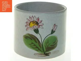 Dekoreret keramik krukke (str. 13x11 cm)