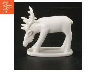 Hvid porcelæn elgfigur (str. 9,5 x. 7,5 cm)