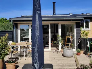 Ny Solvej hængeparasol 3x4 med smartfod + overtræk