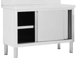 Arbejdsbord med skydelåger 120x50x(95-97) cm rustfrit stål