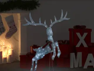 Flyvende rensdyr juledekoration 120 lysdioder kold hvid