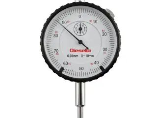 Måleur 0-10x0,01 mm med justerbare tolerancemærker og dæksel med øje