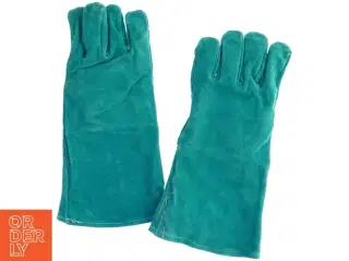 Grønne varmeisolerende Grill handsker i Ruskind (str. 33 x 17 cm)