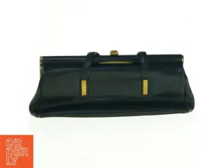 Vintage sort håndtaske i læder (str. 36 x 12 cm)