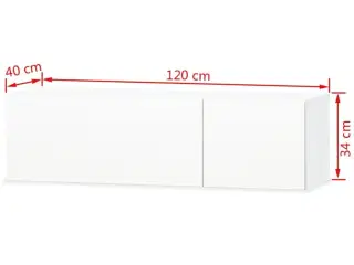 Tv-bord 120x40x34 cm konstrueret træ hvid højglans