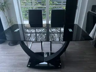 Flot sort glasbord med eller uden stole