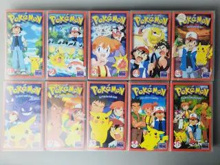 Samlerobjekt: 10 stk. Sjældne Danske Pokémon VHS