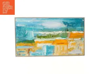 Maleri af syditaliensk landskab fra EAK (str. 46x26 cm)
