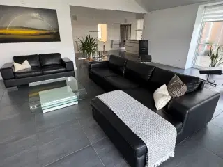 Meget flot og velholdt Umbria lædersofa-sæt 3 1/2