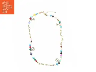 Halskæde med farvede perler (str. 60 cm)