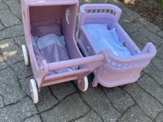 Dukkevogn med seng