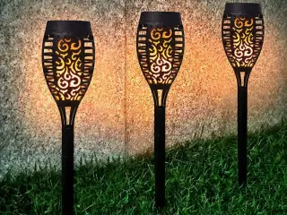 5 stk. LED havelygte med flammende lys
