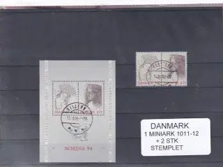 Danmark - Miniark 1011-12  + enkeltmærker - Stemplet