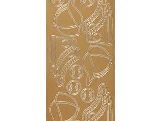 Guld Sport Stickers - 10x23 cm, Selvklæbende Ark