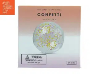 Oppustelig strandbold med konfetti fra Sunnylife (str. 15 x 15 x 5 cm)