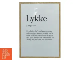 Plakat med definition af &#39;Lykke&#39; (str. 30x22 cm)