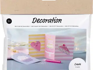 Mini DIY Kit Dekoration, Kager, pastelpink, pastellilla, pastelgul, 1 pk.