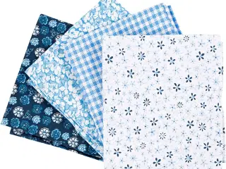 Patchworkstof, str. 45x55 cm, 100 g, blå, 4stk./ 1 bdt.