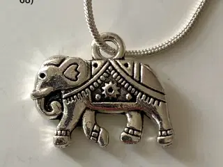 * Sterlingsølv; Smuk halskæde med sød skøn elefant
