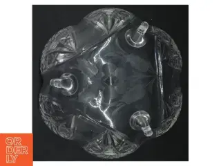 Dekorativ glasskål med mønster (str. Ø 21 cm)