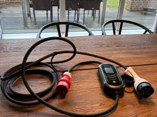 Oplader til el-bil, 16A, 3 faser, til type 2
